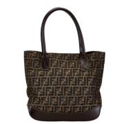 Fendi Vintage Pre-owned Canvas handvskor Brown, Dam