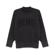 Anine Bing Svart Jersey Sweatshirt med Logotyptryck Black, Dam