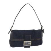 Fendi Vintage Pre-owned Canvas axelremsvskor Blue, Dam