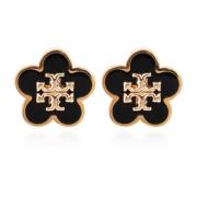 Tory Burch Örhängen med blommotiv Black, Dam