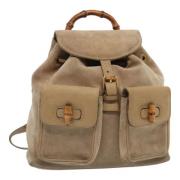 Gucci Vintage Pre-owned Mocka ryggsckar Beige, Dam