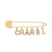 Chanel Vintage Pre-owned Metall broscher Yellow, Dam