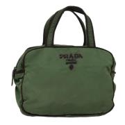 Prada Vintage Pre-owned Nylon handvskor Green, Dam