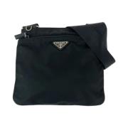 Prada Vintage Pre-owned Canvas crossbodyvskor Black, Dam