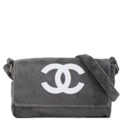 Chanel Vintage Pre-owned Tyg crossbodyvskor Gray, Dam