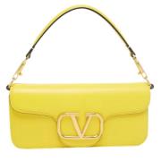 Valentino Vintage Pre-owned Tyg axelremsvskor Yellow, Dam