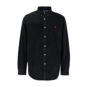 Polo Ralph Lauren Svarta Corduroi Button Down Skjortor Black, Herr