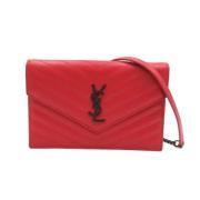 Yves Saint Laurent Vintage Pre-owned Laeder axelremsvskor Red, Dam