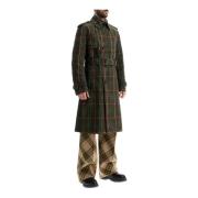 Burberry Vintage Dubbelknäppt Trenchcoat i Canvas Green, Dam