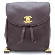 Chanel Vintage Pre-owned Laeder ryggsckar Brown, Dam