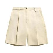 Fay Kräm Bermuda Shorts med manschetter Beige, Dam