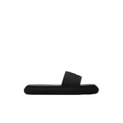 Moncler Svarta Logo Slides Black, Dam