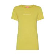 One Teaspoon Gul Logo T-shirt Rund Hals Yellow, Dam