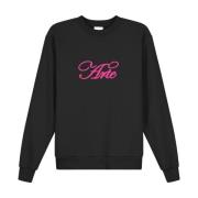 Arte Antwerp Svart Bomull Logo Crewneck Sweatshirt Black, Herr