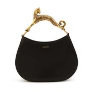 Lanvin Svart Läder Hobo Katt Handväska Black, Dam