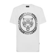 Plein Sport Vit Carbon Tiger T-shirt White, Herr