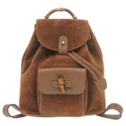 Gucci Vintage Pre-owned Mocka ryggsckar Brown, Dam