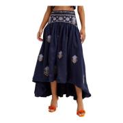 Agua by Agua Bendita Linne Maxi Kjol Mosaico Modell Blue, Dam