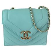 Chanel Vintage Pre-owned Laeder crossbodyvskor Blue, Dam