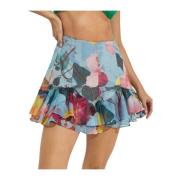 Patbo Blommig Volang Högmidjade Shorts Multicolor, Dam