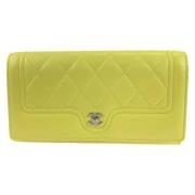 Chanel Vintage Pre-owned Laeder plnbcker Yellow, Dam