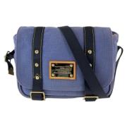 Louis Vuitton Vintage Pre-owned Canvas axelremsvskor Blue, Dam