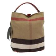 Burberry Vintage Pre-owned Canvas axelremsvskor Beige, Dam