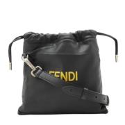 Fendi Vintage Pre-owned Laeder crossbodyvskor Black, Dam