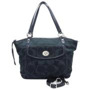 Coach Pre-owned Pre-owned Canvas axelremsvskor Black, Dam