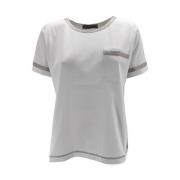 D.Exterior Vit T-shirt med Lurex-detaljer White, Dam