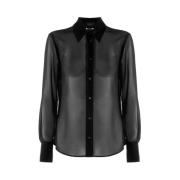 Nenette Svart Genomskinlig Blus Black, Dam