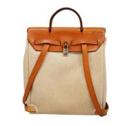 Hermès Vintage Pre-owned Tyg ryggsckar Beige, Dam