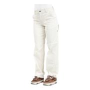 Dickies Corduroy Carpenter Byxor White, Dam