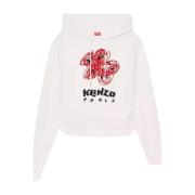 Kenzo Boke Flower huvtröja i off-white White, Dam