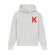 Kenzo Grå Tiger Broderad Hoodie Gray, Dam