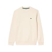 Lacoste Borstad ekologisk bomullssweatshirt Beige, Herr