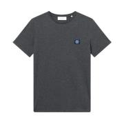 Les Deux Bomull T-shirt med logopatch Gray, Herr