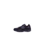 New Balance Svarta Sneakers Läder Gummi Tyg Black, Herr