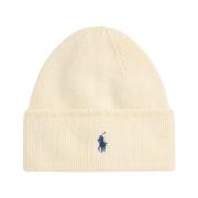 Ralph Lauren Stickad mössa med logotyp White, Dam