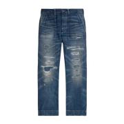 Ralph Lauren Blå jeans med dekorativa slitningar Classic Fit Blue, Her...