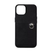 Trussardi iPhone 14 Läderfodral Svart Black, Unisex