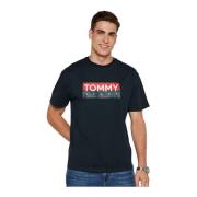 Tommy Jeans Blå Logo Bomull T-shirt Blue, Herr