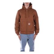 Carhartt Wip Huvad Logotyp Fram Dragkedja Kappa Brown, Herr