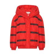 One Teaspoon Röd Huva Oversized Jacka Red, Dam