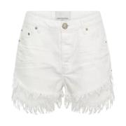 One Teaspoon Vita Lågt Skurna Fransade Shorts White, Dam