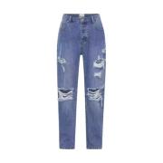 One Teaspoon Blå Distressed Jeans Blue, Dam