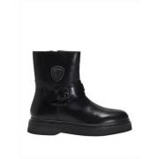 Blauer Svart Läder Urban Boot Black, Dam