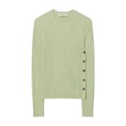 Tory Burch Grön Stickad Blus Rund Hals Green, Dam