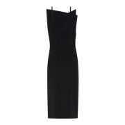 Sportmax Elegant Svart Klänning för Kvinnor Black, Dam