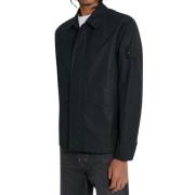 Stone Island Svart Ghost Overshirt Jacka Black, Herr